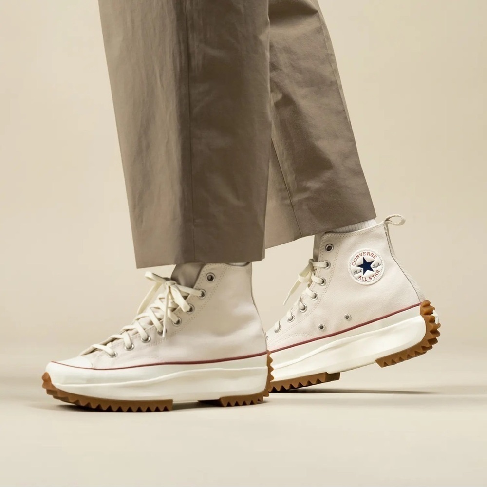 Converse Run Star Hike High Parchment Platform Sneakers Size 6